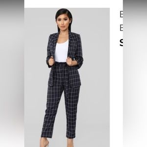 NWT fashionnova,  plaid two piece blazer set